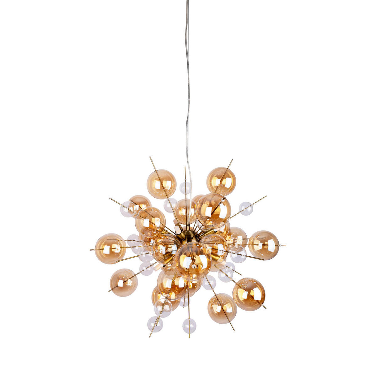 Näve Leuchten Pendelleuchte amber Glas Metall B/H/T/D: ca. 65x150x65x65 cm G9 10 Brennstellen EXPLOSION - amber (65,00/150,00/65,00cm) - Näve Leuchten