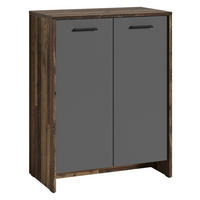 Schuhkommode BEN Eiche Old Wood Nachbildung anthrazit B/H/T: ca. 63x83x35 cm BEN - Eiche/anthrazit (63,00/83,00/35,00cm) - byLIVING