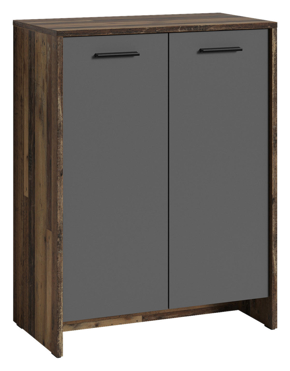 Schuhkommode BEN Eiche Old Wood Nachbildung anthrazit B/H/T: ca. 63x83x35 cm BEN - Eiche/anthrazit (63,00/83,00/35,00cm) - byLIVING