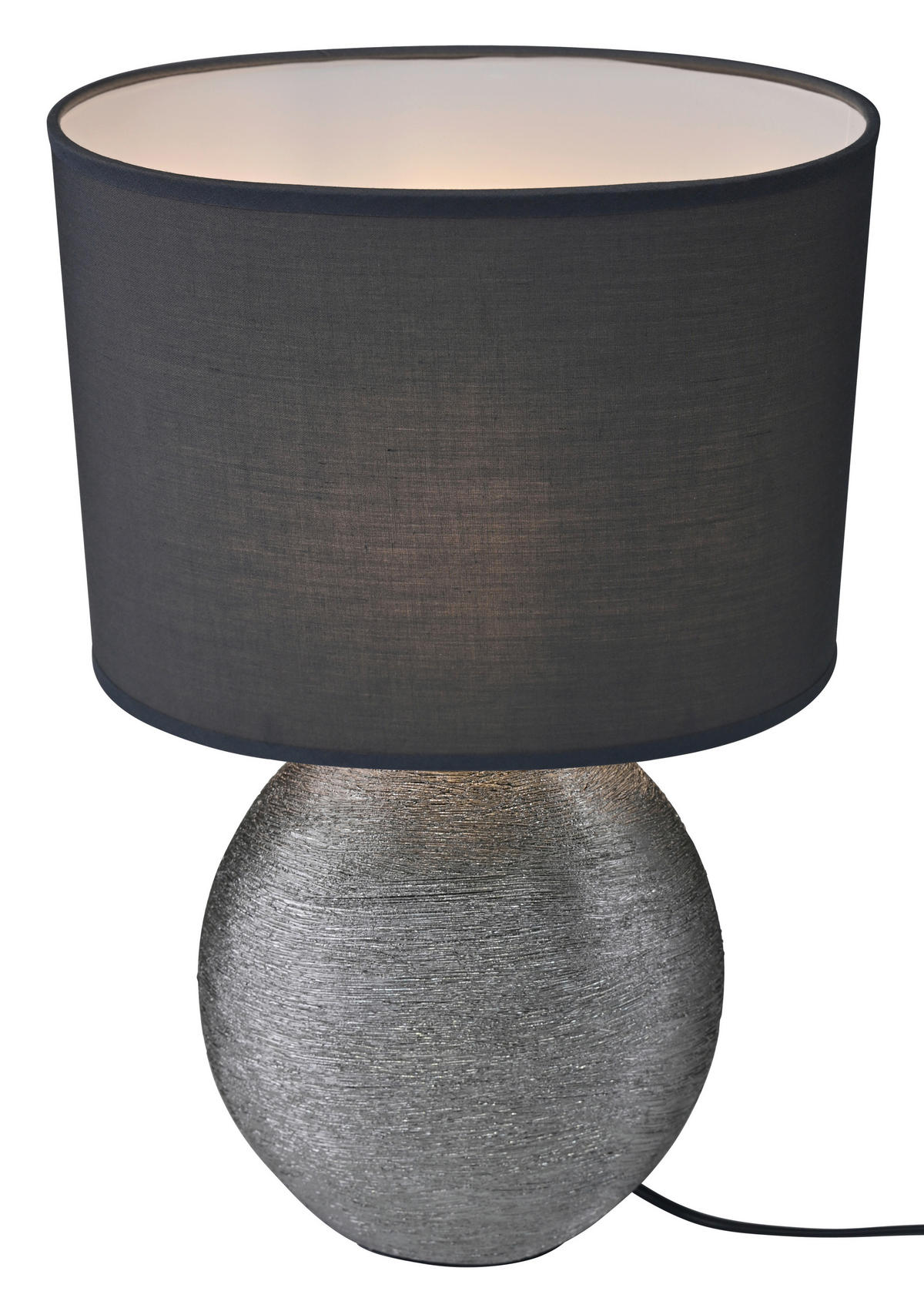 POCOline Keramik_Tischleuchte grau silber Keramik B/H/L: ca. 15x45x26 cm E14 1 Brennstellen Tischleuchte-Keramik_Anouk - silber/grau (26,00/15,00/45,00cm) - POCOline