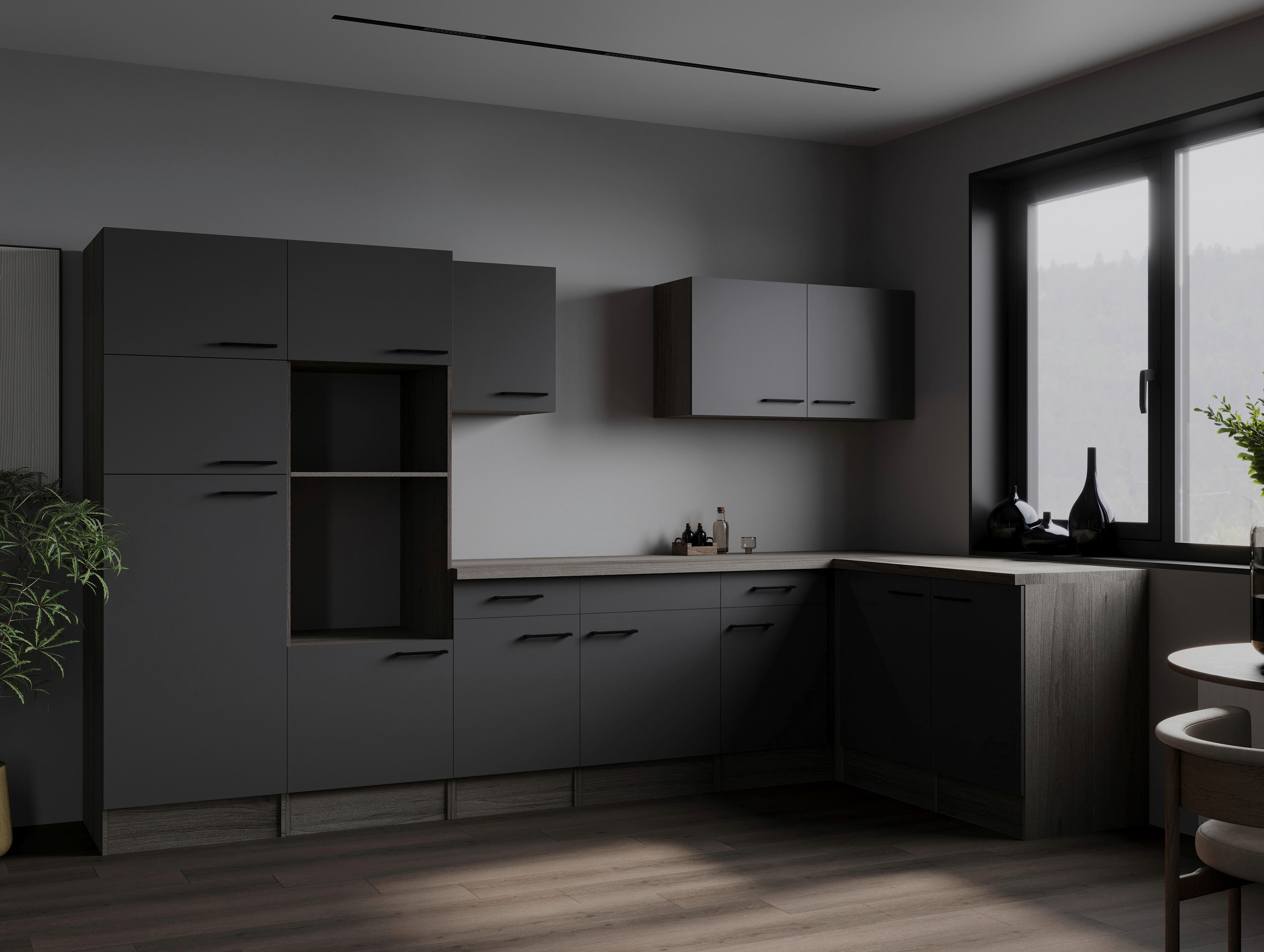 Winkelküche Oliver B/H/T: ca. 340x205x172 cm Oliver - Eiche/grau (340,00/205,00/172,00cm) - Respekta