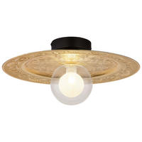 GLOBO LED-Deckenleuchte schwarz gold Metall Kunststoff H/D: ca. 15x33 cm 1 Brennstellen RIGA - gold/schwarz (33,00/15,00cm) - GLOBO