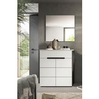 Garderobe Canu basaltgrau Nachbildung weiß B/H/T: ca. 80x190x37 cm Canu - weiß/basaltgrau (80,00/190,00/37,00cm) - xonox.home