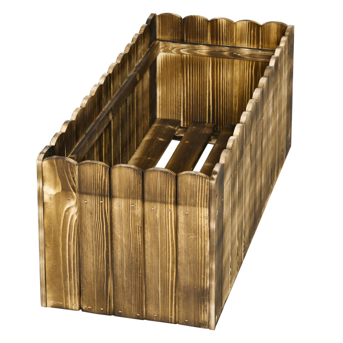 Outsunny Hochbeet mit Holzplatte braun Holz B/H/L: ca. 33x30x80 cm Hochbeet 845-106 - braun (80,00/33,00/30,00cm) - Outsunny