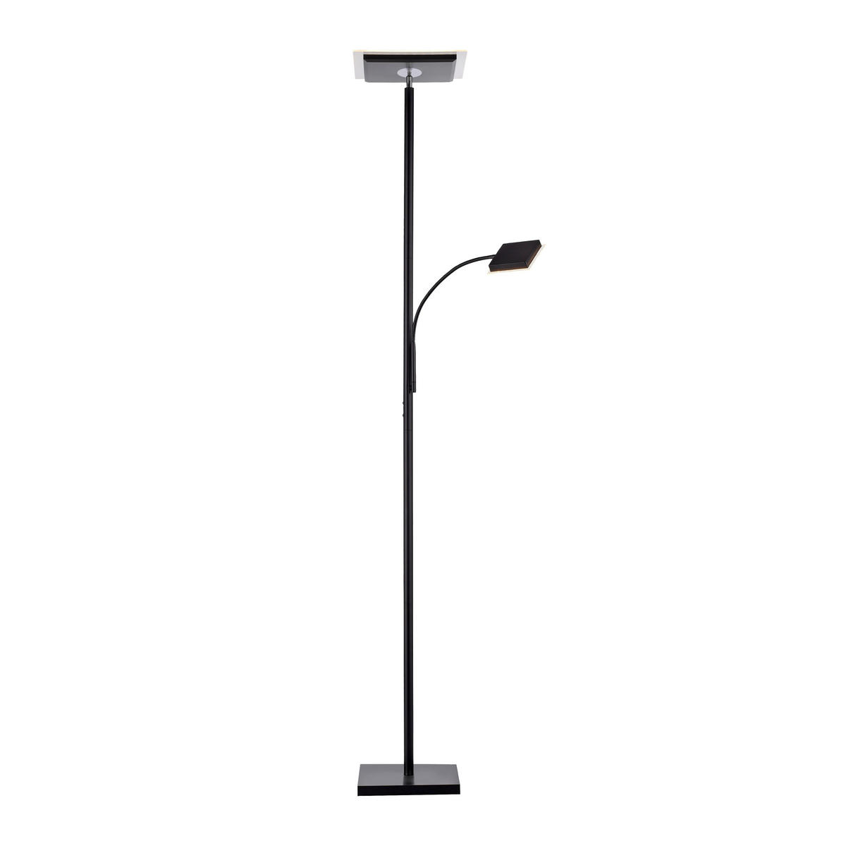 Just Light LED-Deckenfluter HANS 11710-18 schwarz Eisen Kunststoff B/H/T: ca. 25x190x25 cm 2 Brennstellen HANS - schwarz (25,00/190,00/25,00cm) - Just Light