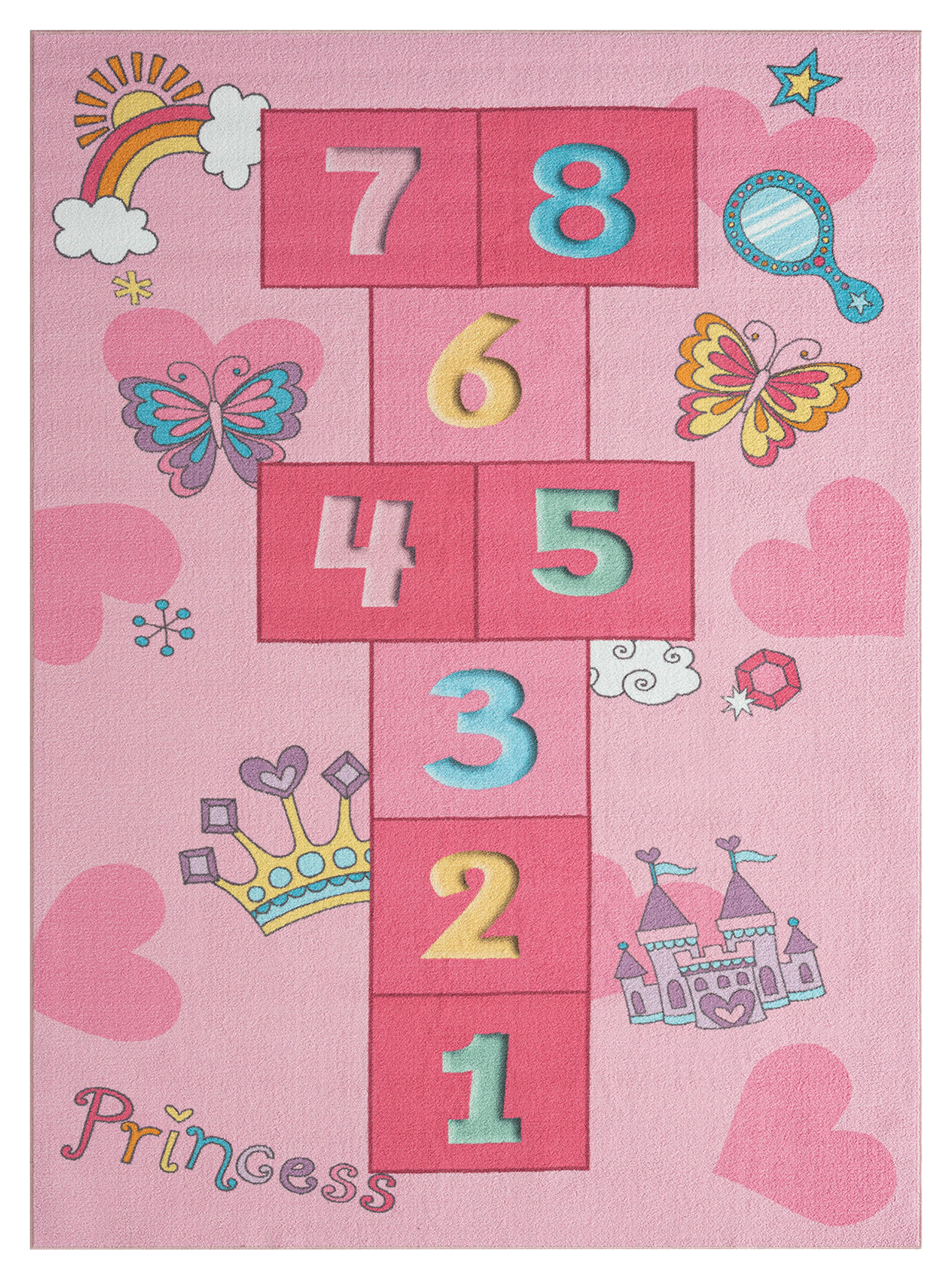 Merinos Teppich Happy Kids pink B/L: ca. 120x160 cm Happy Kids - pink (120,00/160,00cm)