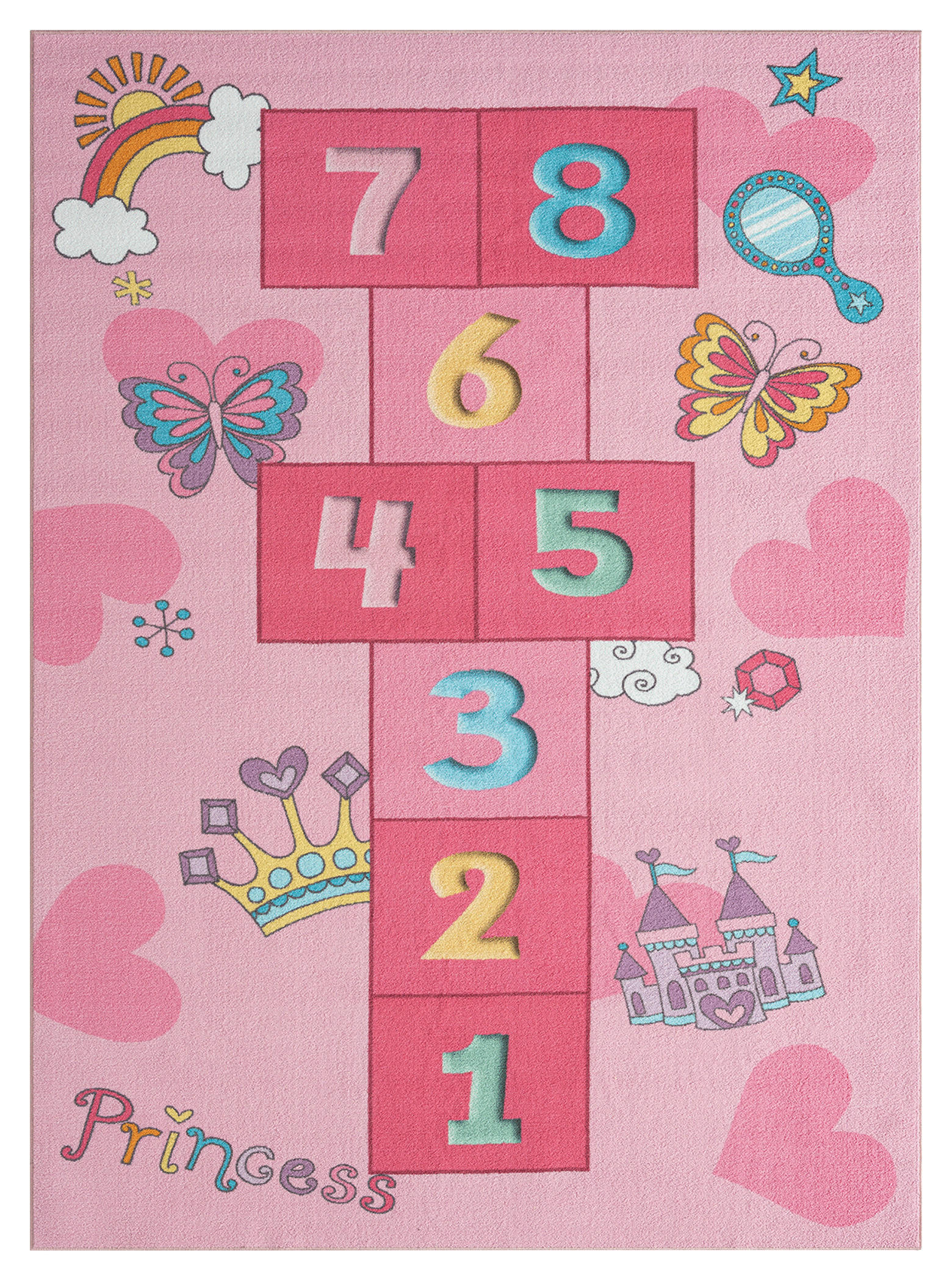 Merinos Teppich Happy Kids pink B/L: ca. 120x160 cm