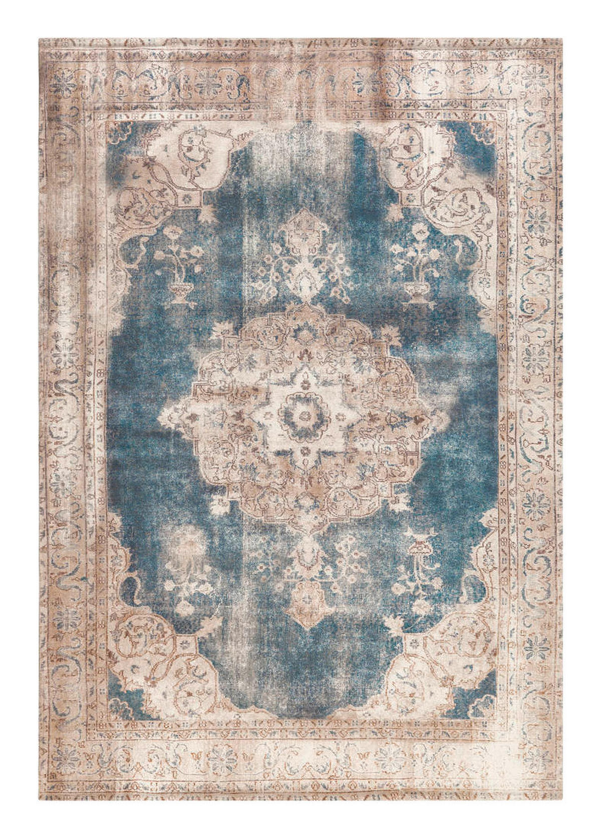 360Living Teppich Vintage creme B/L: ca. 140x200 cm Vintage - blau/creme (140,00/200,00cm) - 360Living