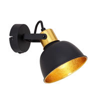 GLOBO Spot schwarz gold Metall B/H: ca. 13x14 cm E14 1 Brennstellen FILLO - gold/schwarz (13,00/14,00cm) - GLOBO