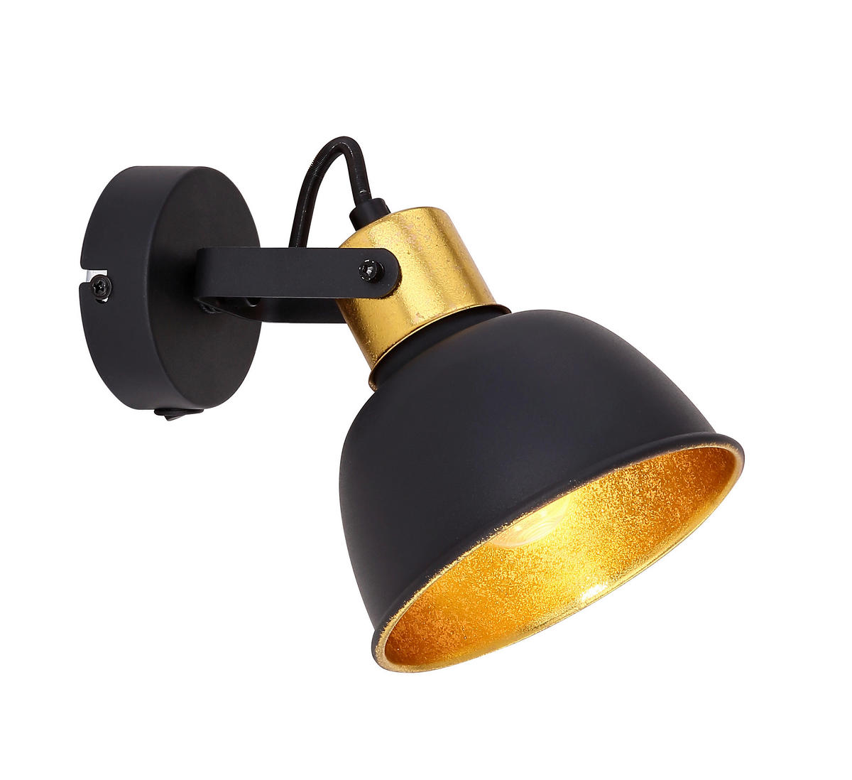 GLOBO Spot schwarz gold Metall B/H: ca. 13x14 cm E14 1 Brennstellen FILLO - gold/schwarz (13,00/14,00cm) - GLOBO