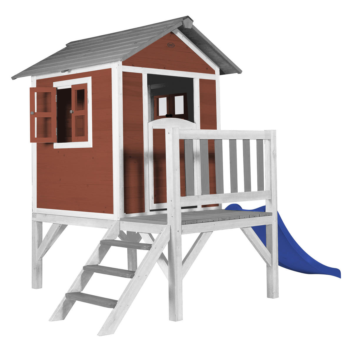AXI Spielhaus Lodge XL rot B/H/T: ca. 240x189x167 cm Lodge XL - blau/weiß (240,00/189,00/167,00cm) - AXI