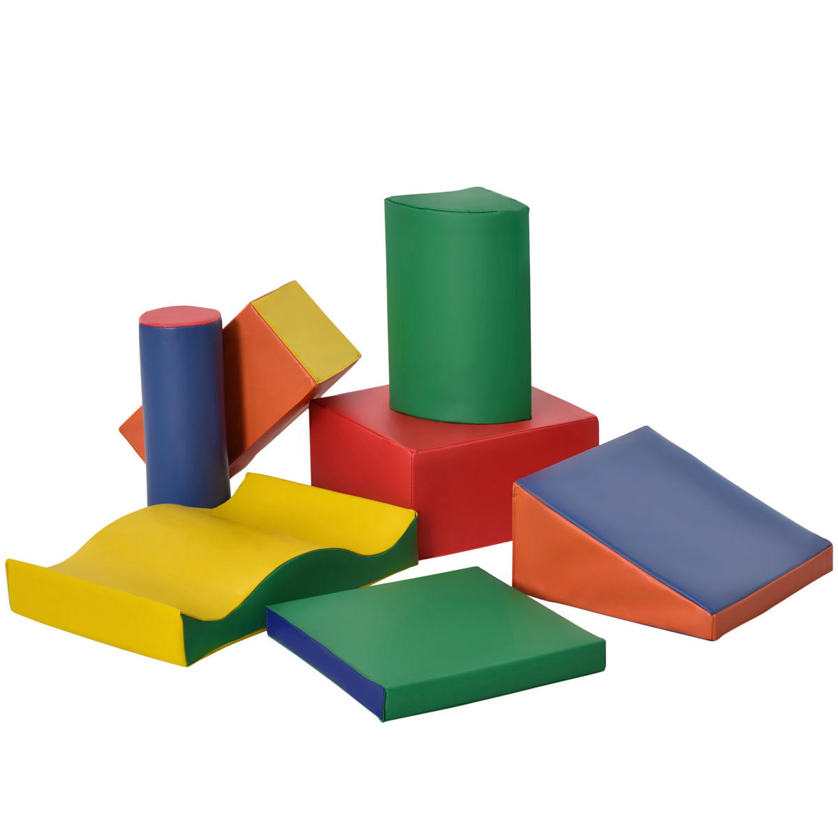 HOMCOM Kinder Softbausteine 7-tlg. B/H/L: ca. 40x60x11 cm Kinder-Softplay-Set - bunt (11,00/40,00/60,00cm) - HOMCOM