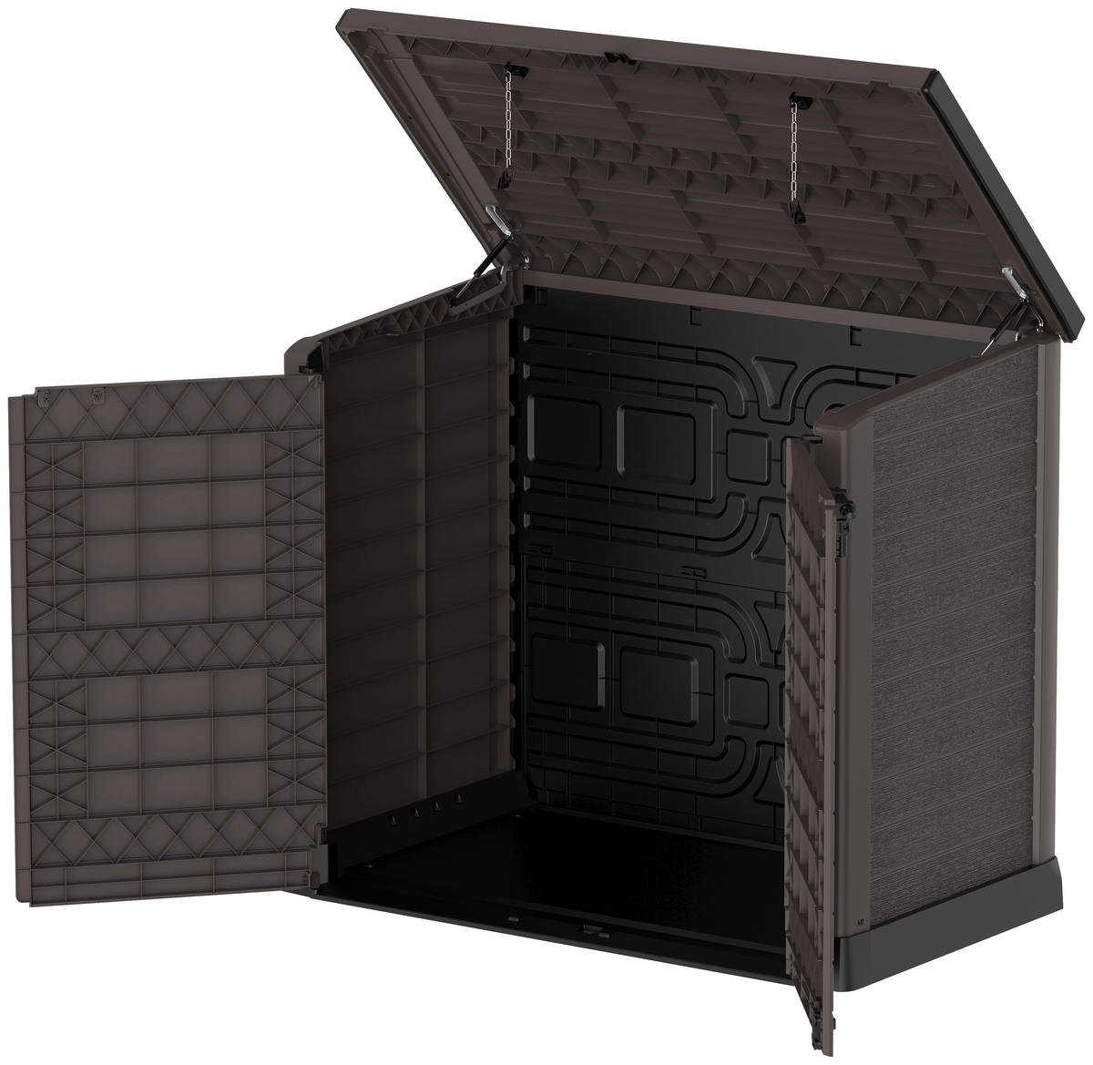 VCM Mülltonnenbox 2er StoreAway braun Kunststoff B/H/L: ca. 145x125x83 cm StoreAway - braun (83,00/145,00/125,00cm) - VCM