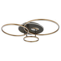 GLOBO Deckenleuchte anthrazit Opal gold Aluminium Acryl Kunststoff B/H/L: ca. 70x13x90 cm 1 Brennstellen Invertina - gold/Opal (90,00/70,00/13,00cm) - GLOBO