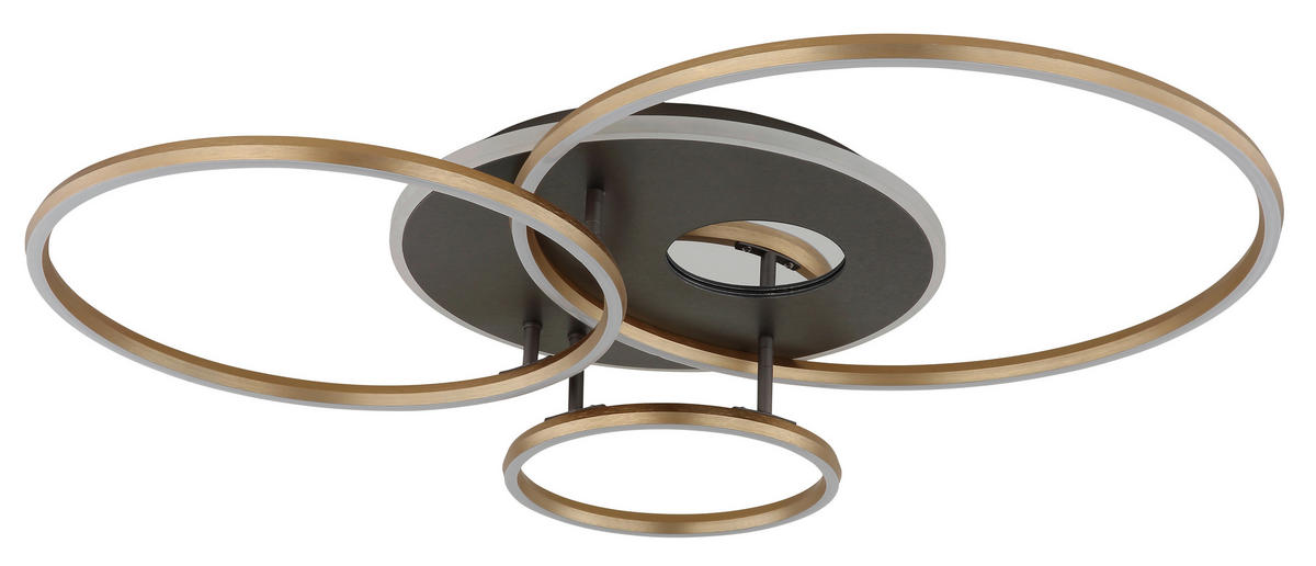 GLOBO Deckenleuchte anthrazit Opal gold Aluminium Acryl Kunststoff B/H/L: ca. 70x13x90 cm 1 Brennstellen Invertina - gold/Opal (90,00/70,00/13,00cm) - GLOBO