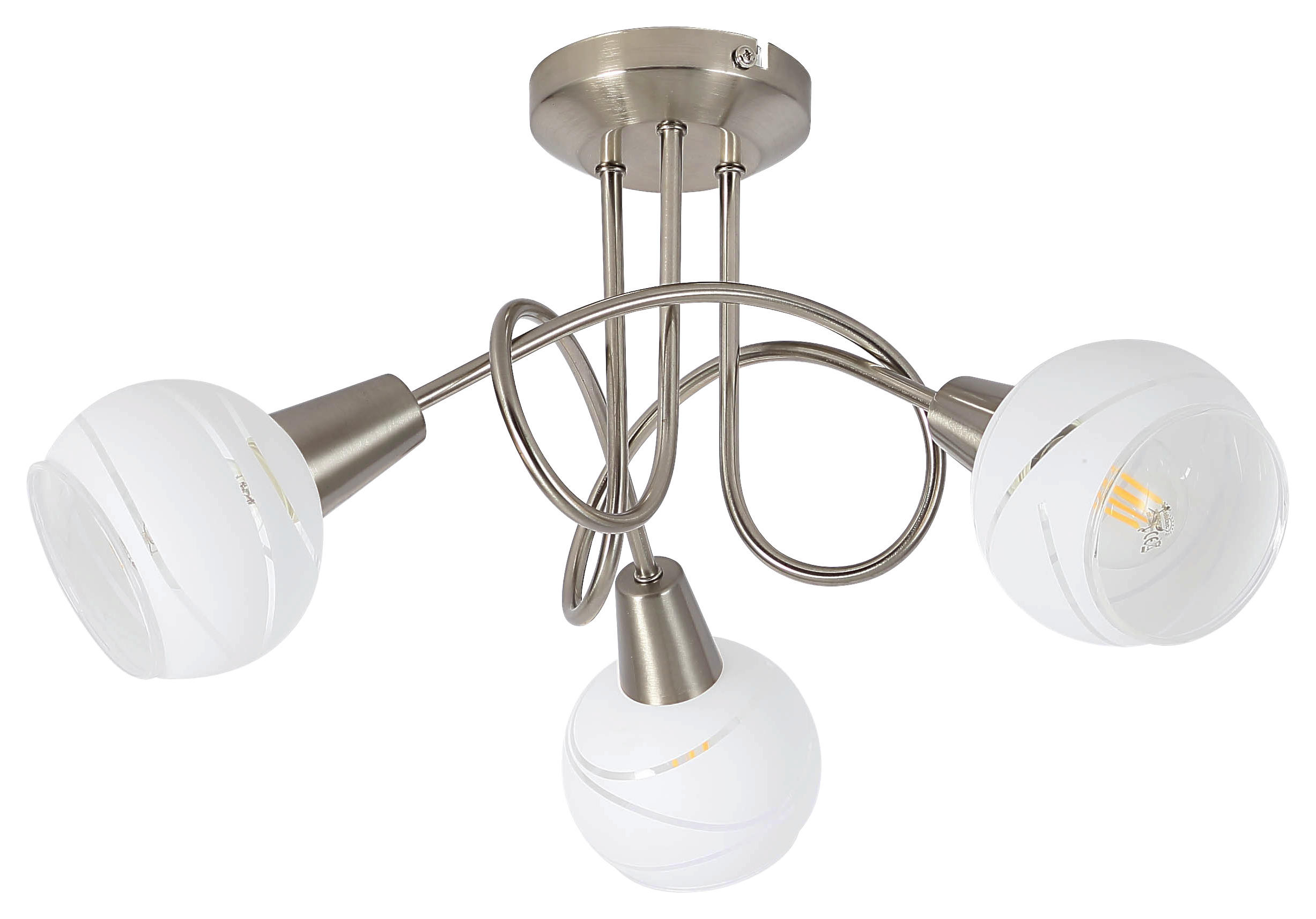 Deckenleuchte FLORITA 54984-3 | Matt Nickel, Opal Satiniert | 3x E14, Bis 120W | Modernes Design