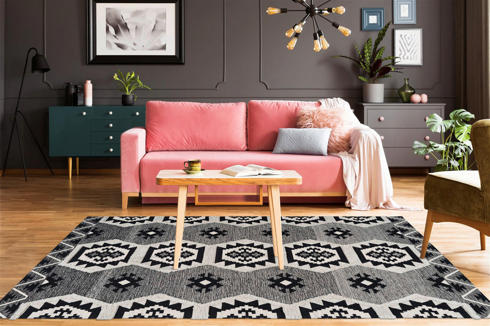 Thumbnail - Arte Espina Kurzflorteppich Ethnie 325 grau B/H/L: ca. 80x1x150 cm