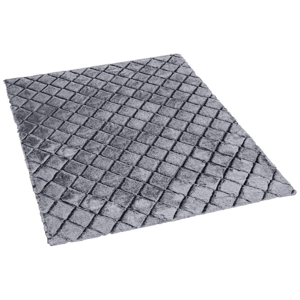 Thumbnail - Teppich Vichy grau B/L: ca. 80x150 cm