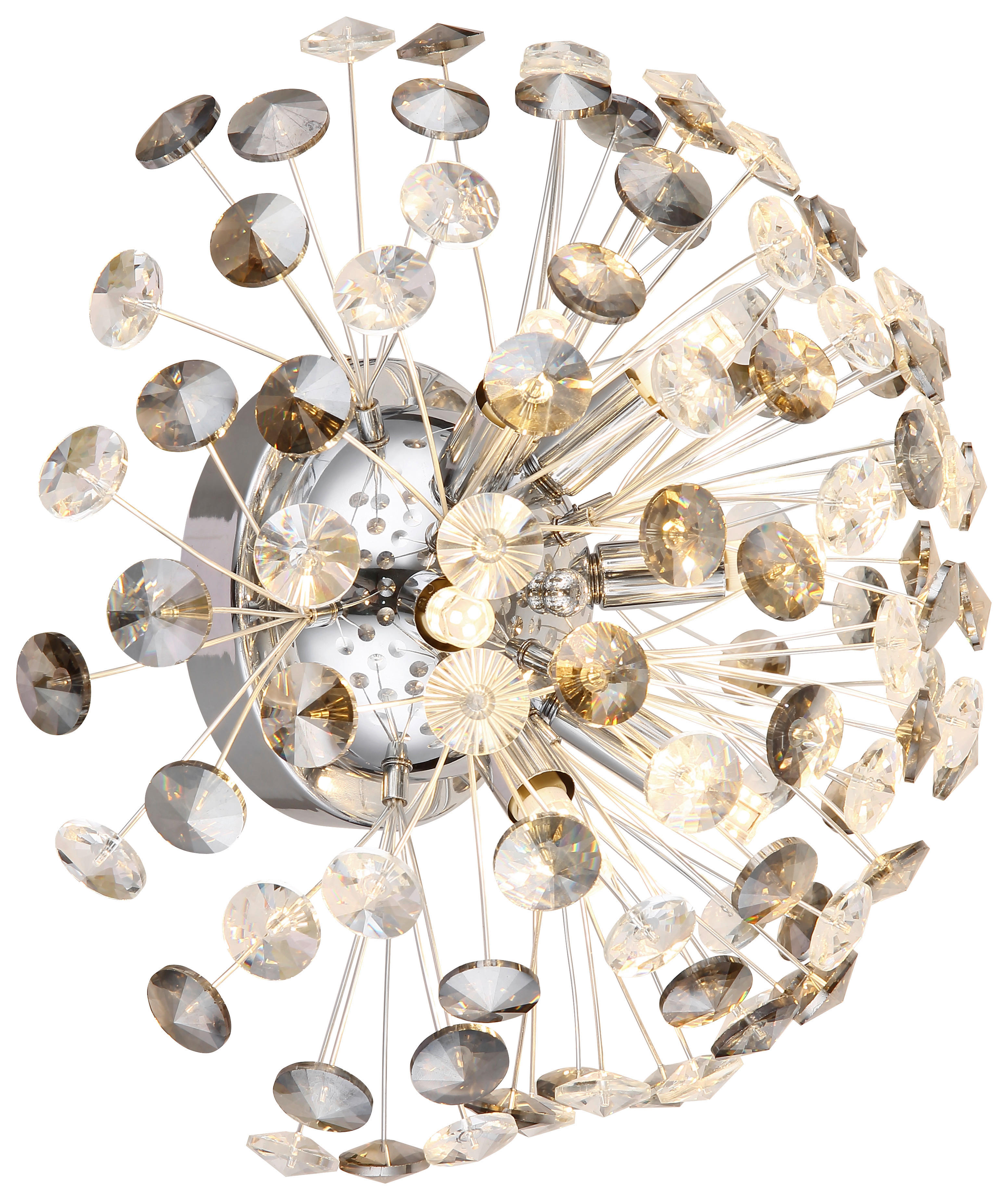 GLOBO LED-Wandleuchte Rauch Chrom Metall D: ca. 40 cm G9 6 Brennstellen KATRINA - Chrom/Rauch (40,00cm) - GLOBO
