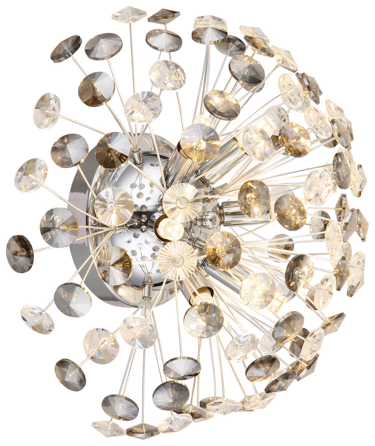 GLOBO LED-Wandleuchte Rauch Chrom Metall D: ca. 40 cm G9 6 Brennstellen KATRINA - Chrom/Rauch (40,00cm) - GLOBO
