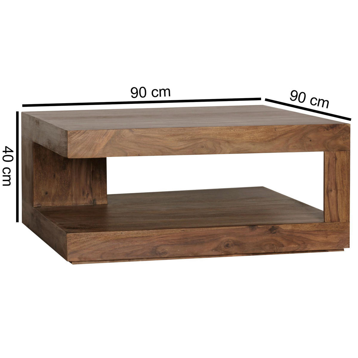 Couchtisch braun B/H/T: ca. 90x40x90 cm Couchtisch - braun (90,00/40,00/90,00cm) - Wohnling