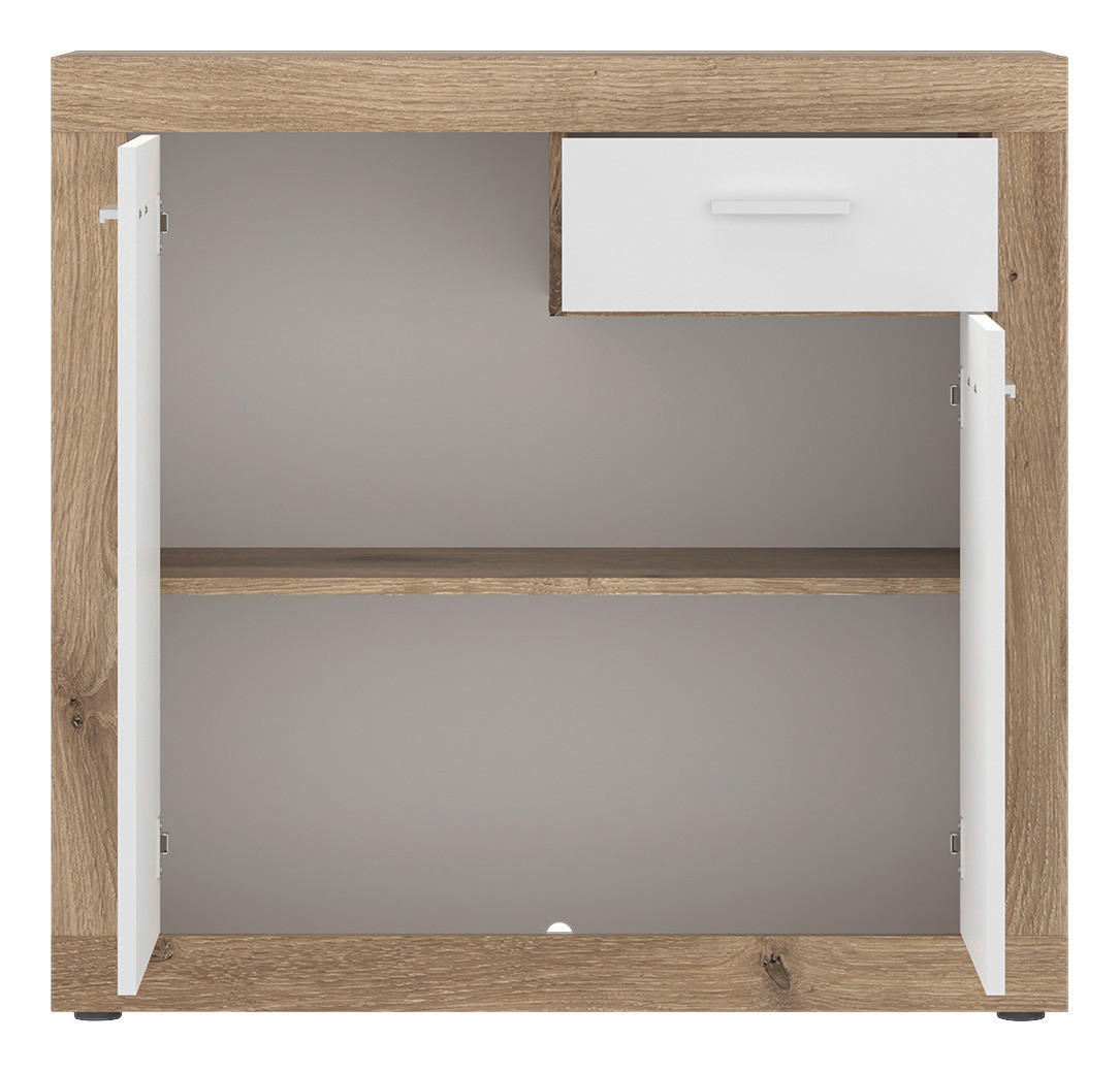 Kommode Focus Eiche Viking Nachbildung weiß glänzend B/H/T: ca. 94,2x90x39 cm Focus - weiß (94,20/90,00/39,00cm)