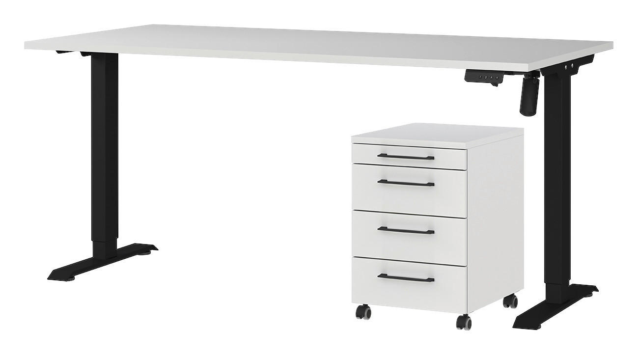 Büro-Sets 9750-581 Lichtgrau schwarz B/H/T: ca. 217x119x80 cm 9750-581 - Lichtgrau/schwarz (217,00/119,00/80,00cm) - Germania