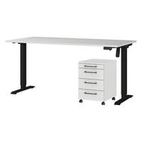 Büro-Sets 9750-581 Lichtgrau schwarz B/H/T: ca. 217x119x80 cm 9750-581 - Lichtgrau/schwarz (217,00/119,00/80,00cm) - Germania