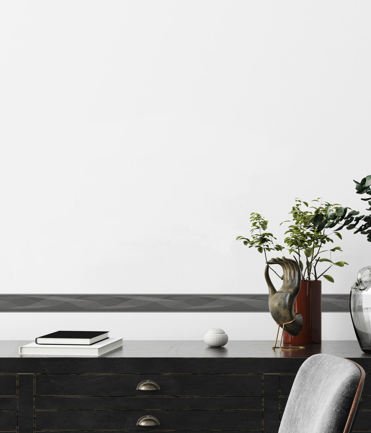 A.S.Creation Bordüre schwarz grau B/H/D: ca. 5x500x6,5 cm Bordüre - schwarz/grau (6,50/500,00cm) - A.S.Creation