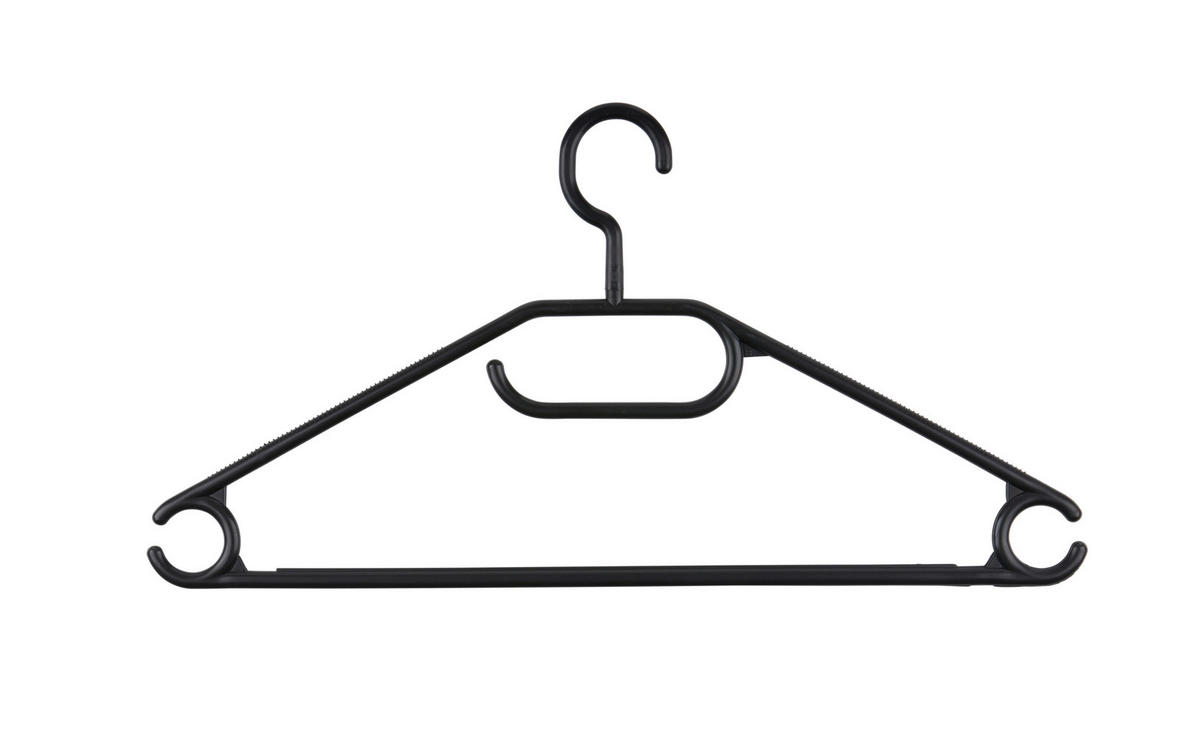 alpina Kleiderbügelset schwarz Polypropylen Kleiderbügelset_10tlg. - schwarz (40,00/21,80/6,80cm) - Alpina