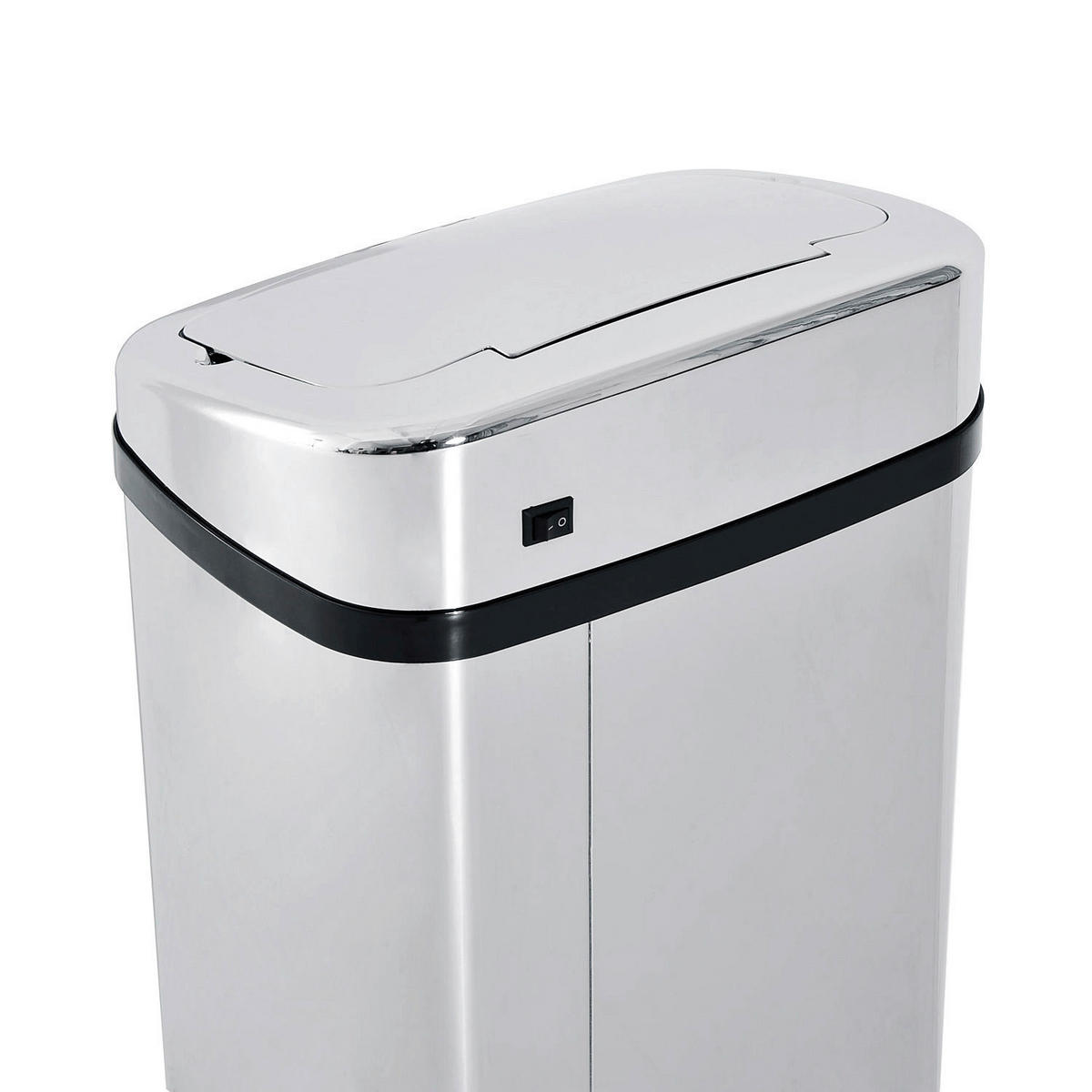 HOMCOM Mülleimer mit Sensor silber B/H/L: ca. 25x84x33 cm mit Sensor - schwarz/silber (33,00/25,00/84,00cm) - HOMCOM