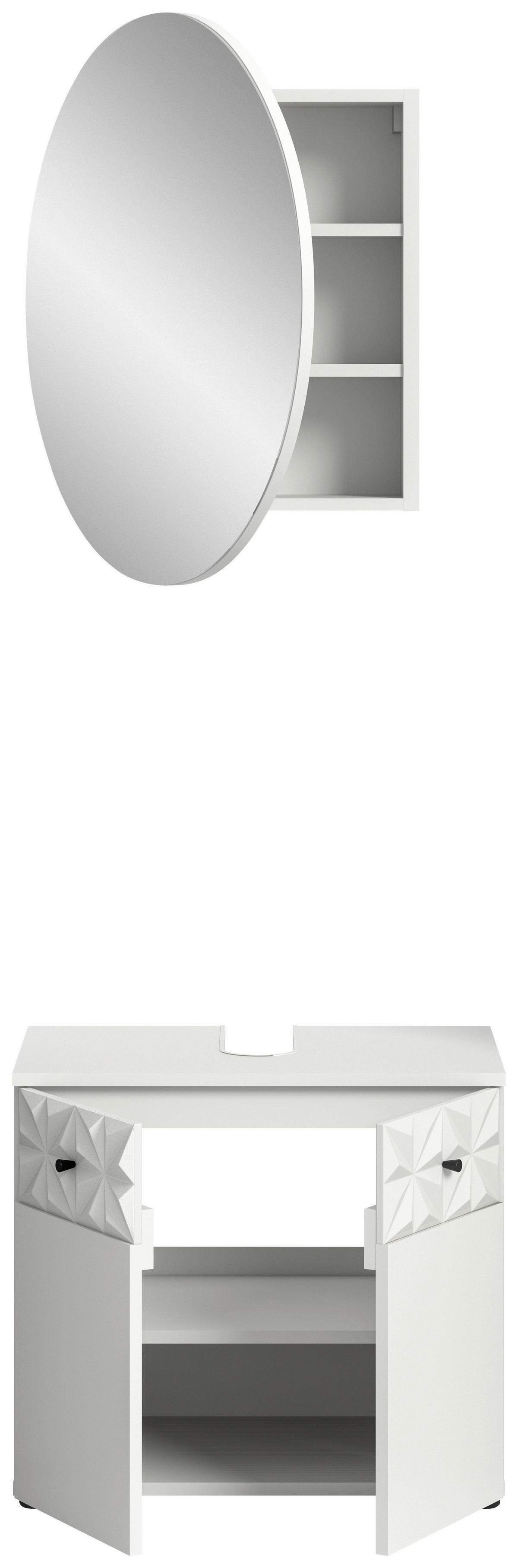 Badezimmer-Set Prisma weiß B/H/T: ca. 60x187x37 cm Prisma - weiß (60,00/187,00/37,00cm) - xonox.home