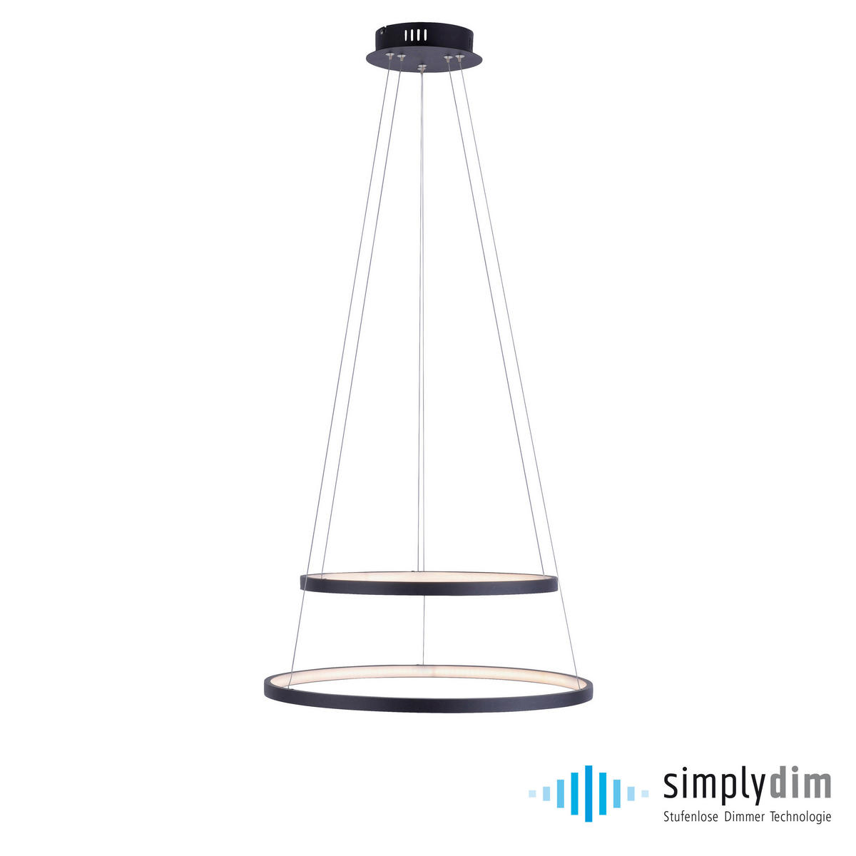 Just Light LED-Pendelleuchte CIRCLE 11525-13 weiß anthrazit Metall Kunststoff H/D: ca. 120x50 cm 2.0 Brennstellen CIRCLE - weiß/anthrazit (50,00/120,00cm) - Just Light