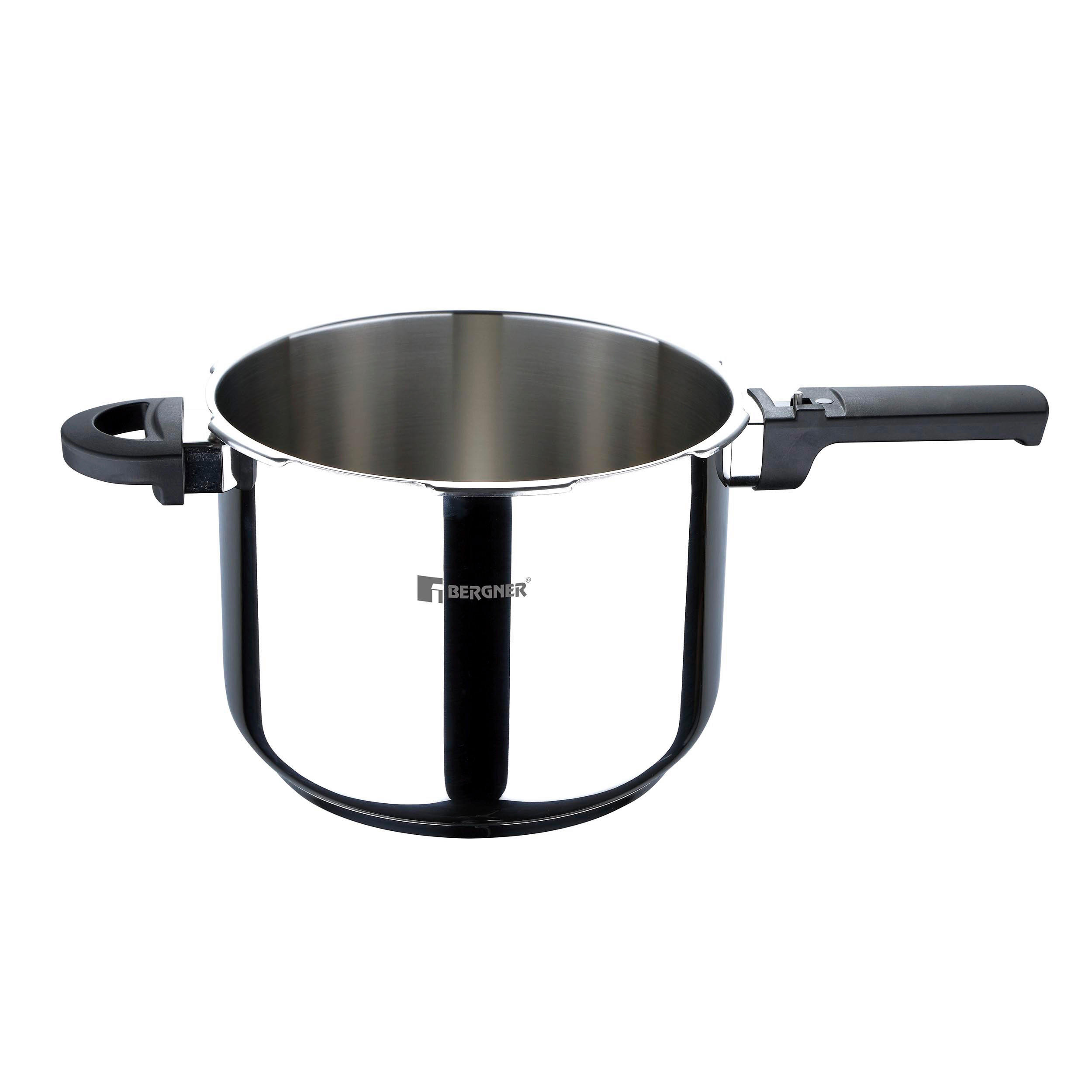 BERGNER Schnellkochtopf CRETA schwarz Edelstahl B/H/L: ca. 22x27x42 cm CRETA - schwarz/silber (42,00/22,00/27,00cm) - BERGNER