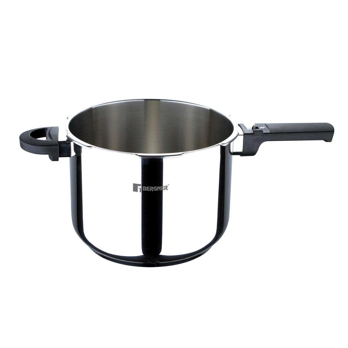 BERGNER Schnellkochtopf CRETA schwarz Edelstahl B/H/L: ca. 22x27x42 cm CRETA - schwarz/silber (42,00/22,00/27,00cm) - BERGNER