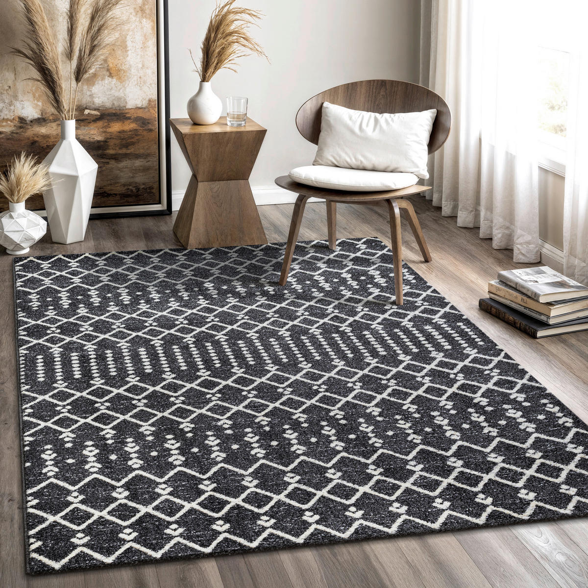 Sanat Teppich schwarz B/L: ca. 230x160 cm Teppich_Boho_8205_160x230 - schwarz (230,00/160,00cm) - Sanat