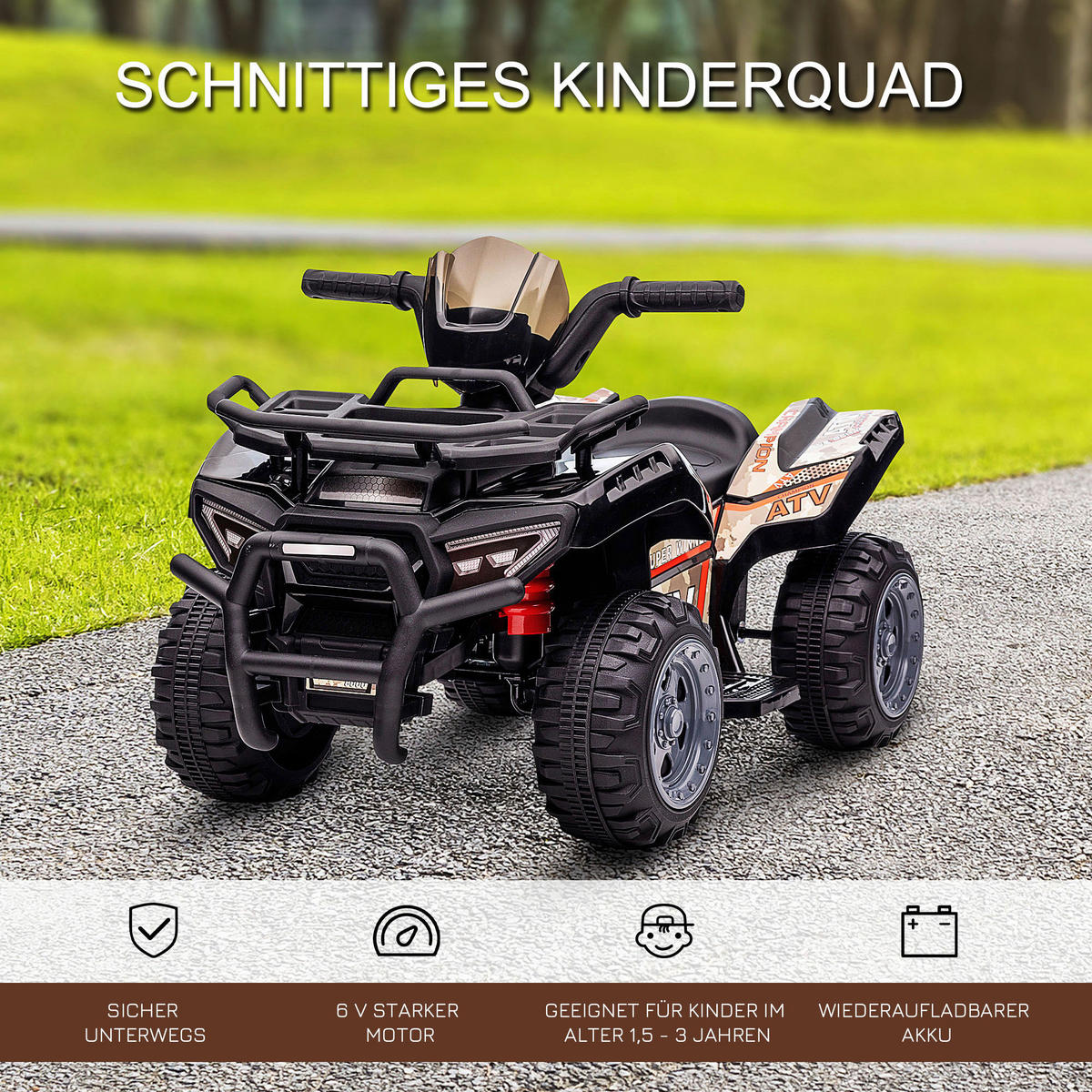 HOMCOM Kinder Elektrofahrzeug schwarz B/H/L: ca. 42x45x70 cm Kinder Elektrofahrzeug - schwarz (70,00/42,00/45,00cm) - HOMCOM