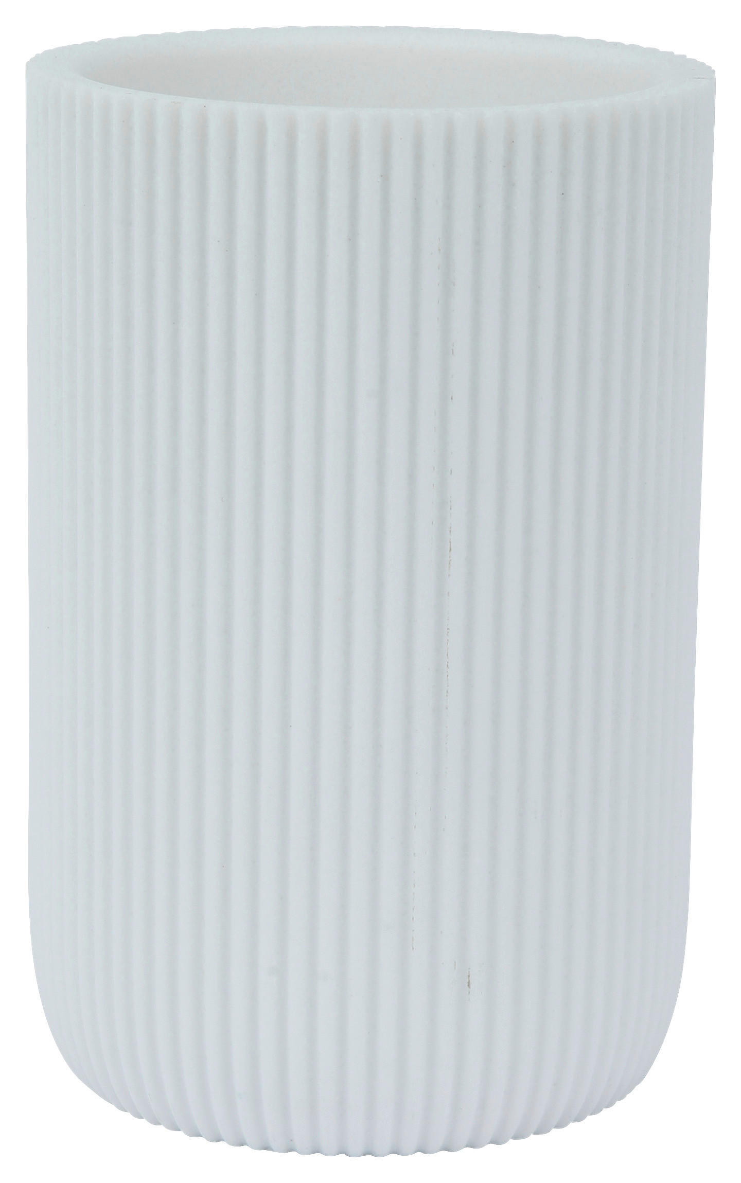 Zahnputzbecher weiß Polyresin B/H: ca. 7,5x11,7 cm Zahnputzbecher_Samos weiß - weiß (7,50/11,70cm)