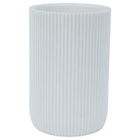 Zahnputzbecher weiß Polyresin B/H: ca. 7,5x11,7 cm Zahnputzbecher_Samos weiß - weiß (7,50/11,70cm)