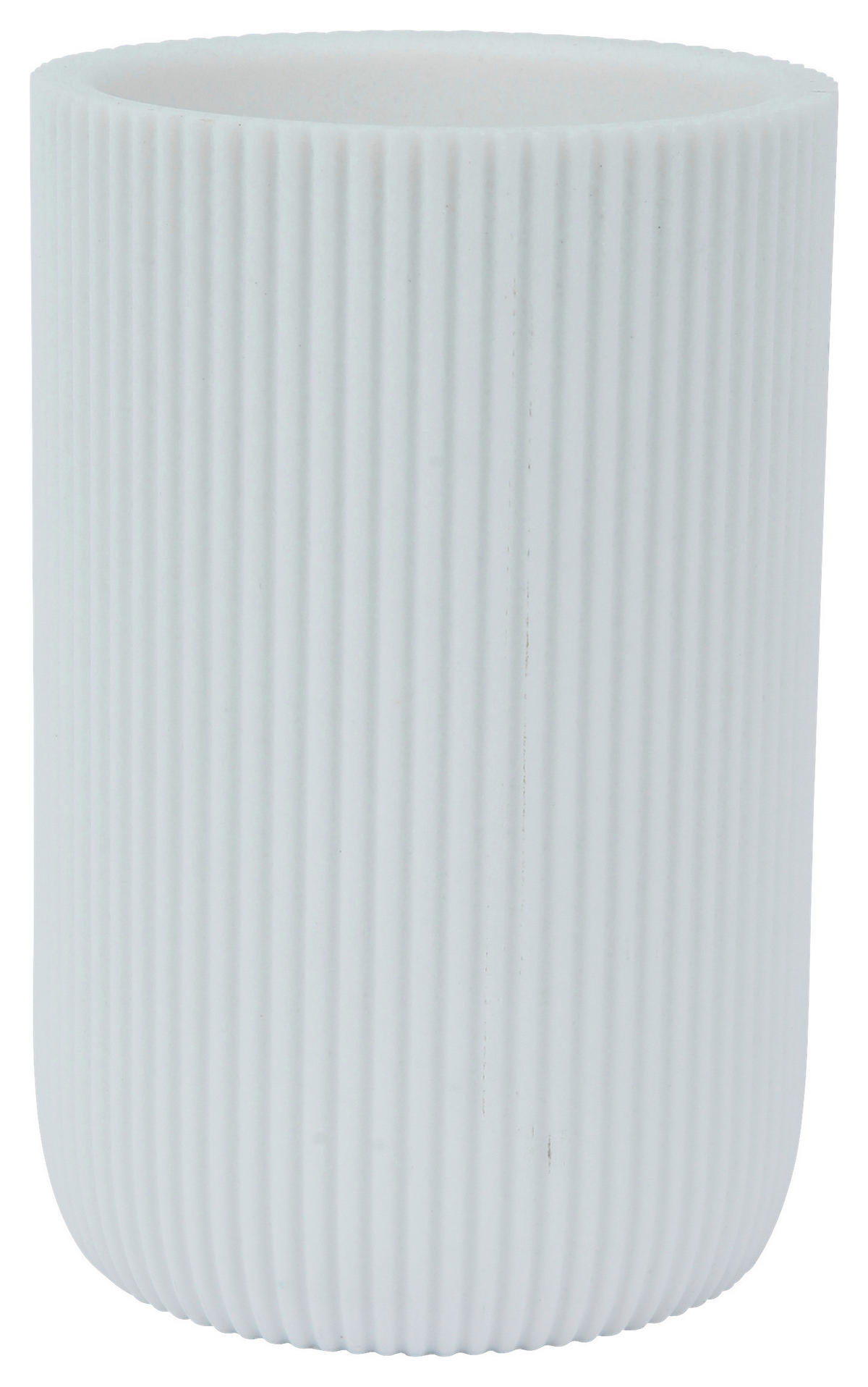 Zahnputzbecher weiß Polyresin B/H: ca. 7,5x11,7 cm Zahnputzbecher_Samos weiß - weiß (7,50/11,70cm)