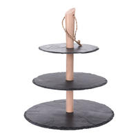 Etagere natur Holz H/D: ca. 36x30 cm Etagere - natur/schwarz (30,00/36,00cm)