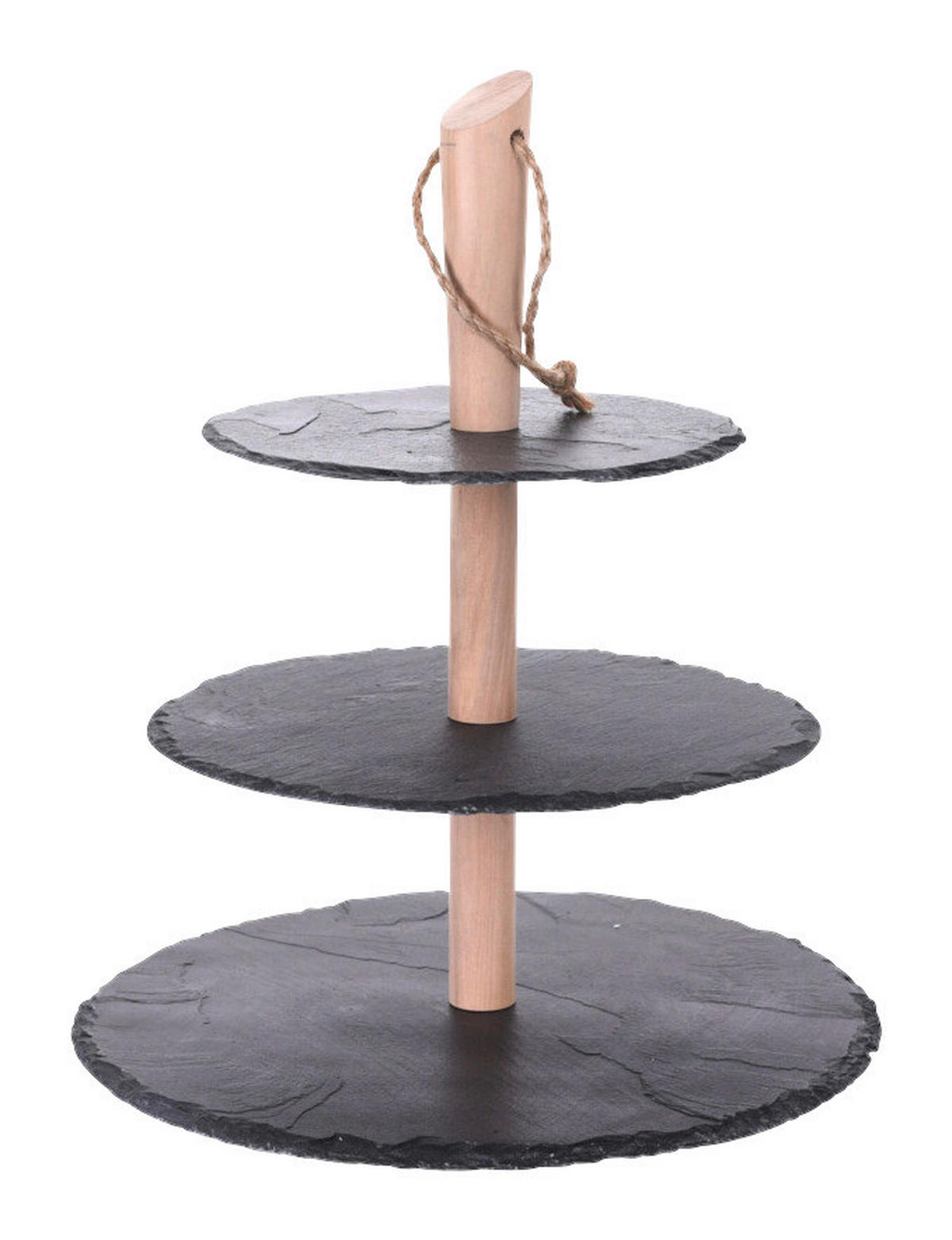 Etagere natur Holz H/D: ca. 36x30 cm Etagere - natur/schwarz (30,00/36,00cm)