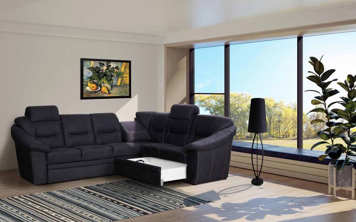 Rundecke Talos dunkelgrau B/T: ca. 282x225 cm Talos - nussbaum/dunkelgrau (282,00/225,00cm)