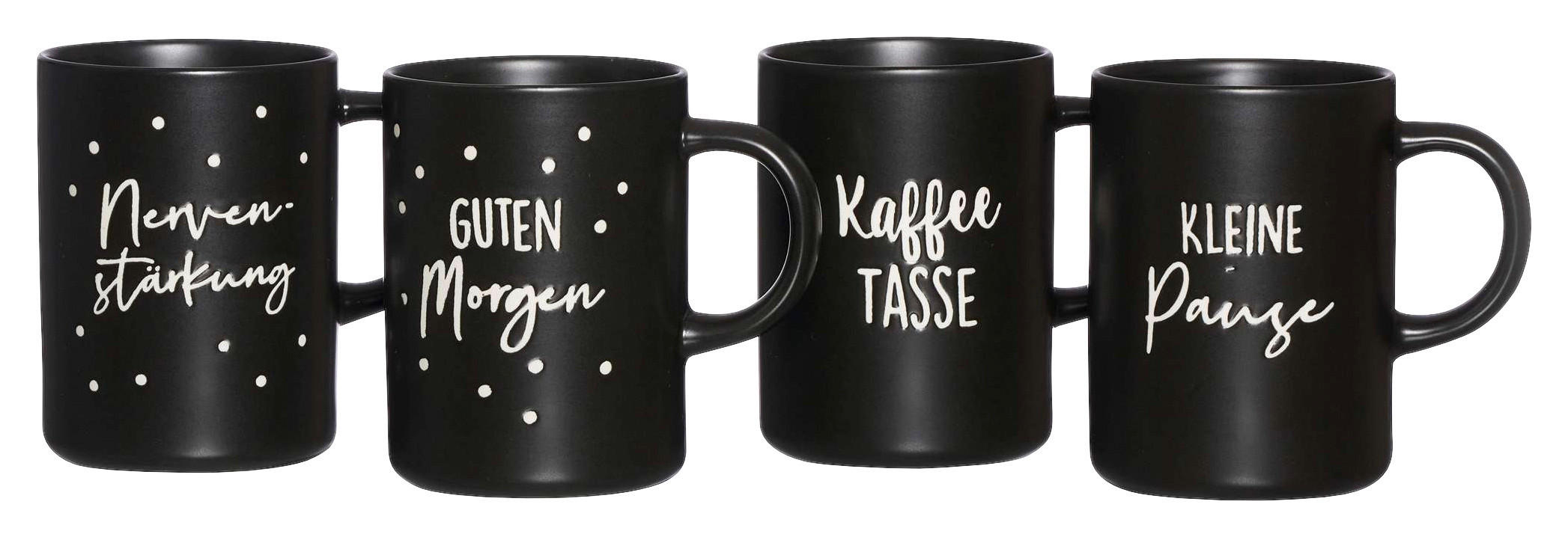 Ritzenhoff & Breker Kaffeebecher Svart schwarz Porzellan 4 tlg.