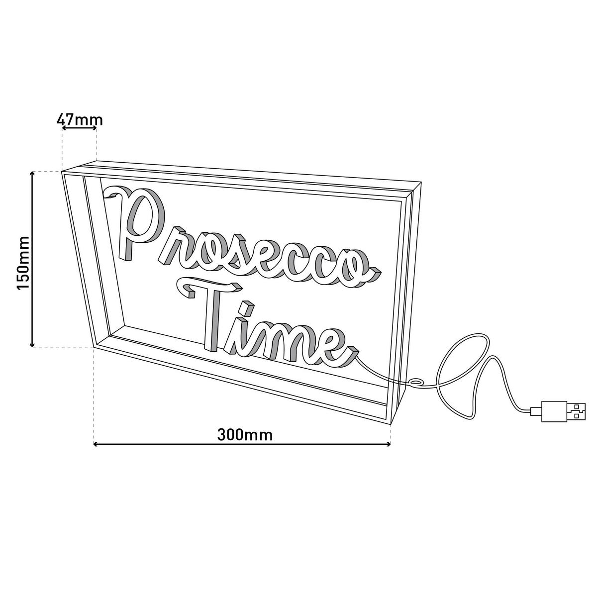 Näve Leuchten LED-Schriftzug klar Kunststoff B/H/T: ca. 30x15x4,7 cm PROSECCO TIME - klar (30,00/15,00/4,70cm) - Näve Leuchten