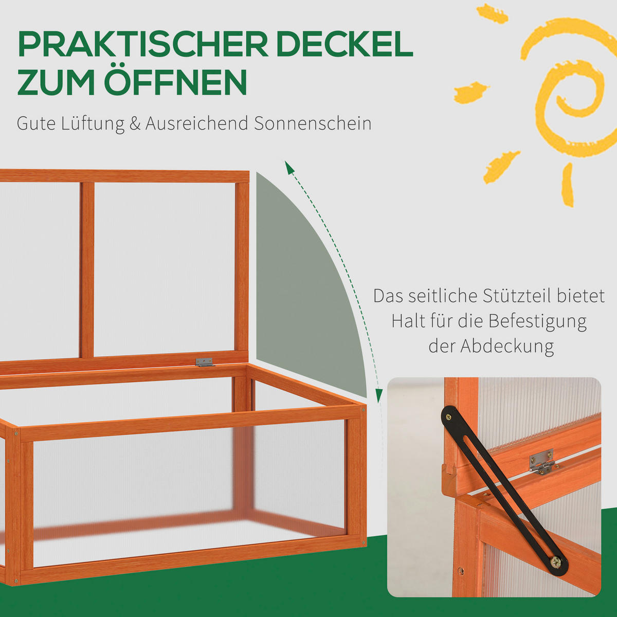 Outsunny Frühbeet B/H/L: ca. 46x40x90 cm Frühbeet - orange (90,00/46,00/40,00cm) - Outsunny