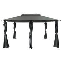 POCOline Pavillon schwarz Stahl B/H/L: ca. 400x270x300 cm Pavillon_Zeus - schwarz/dunkelgrau (300,00/400,00/270,00cm) - POCOline