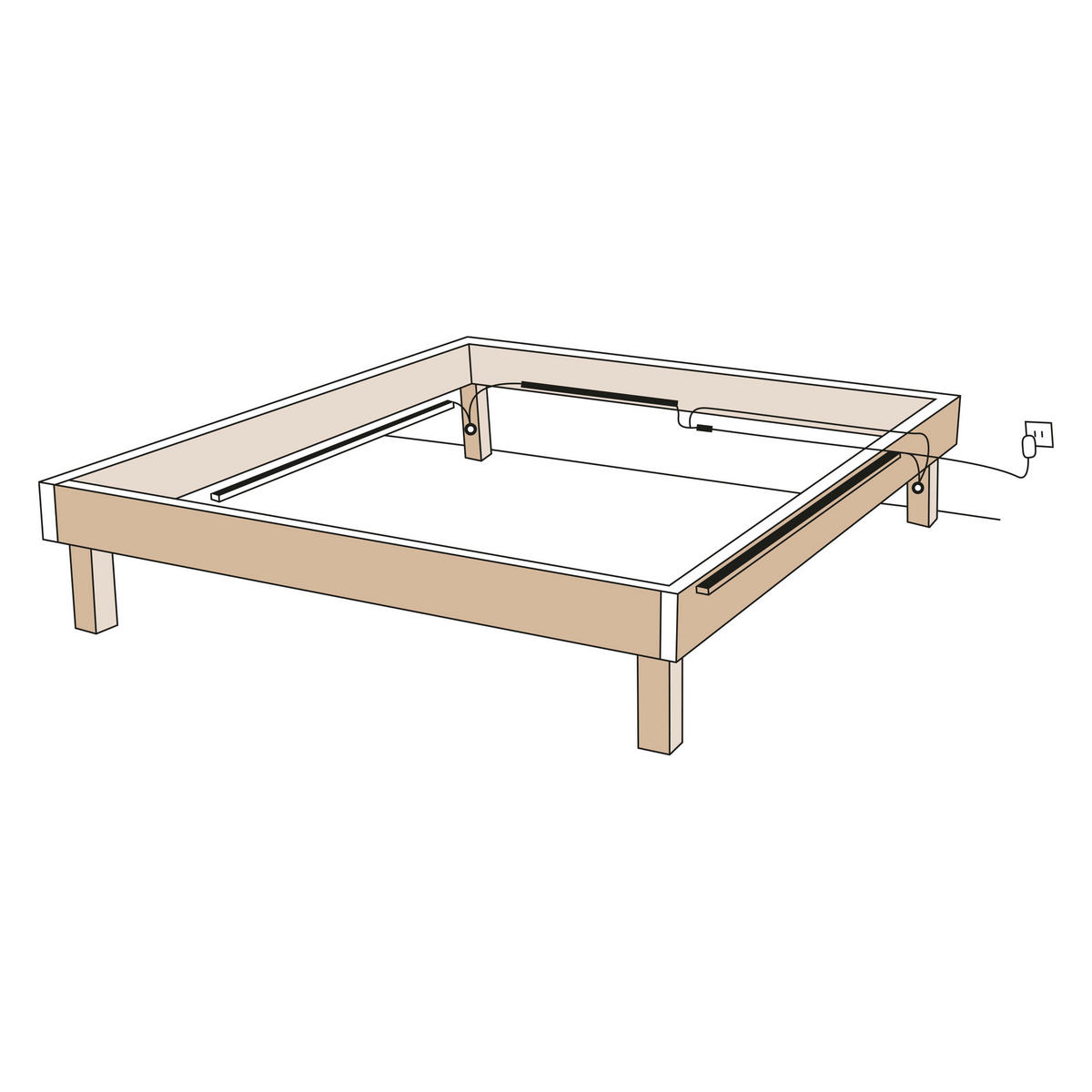 Näve Leuchten Unterbett-LED-Streifen warmweiß Kunststoff B/H/T: ca. 240x0,2x0,8 cm Unterbett-LED-Streifen - warmweiß (240,00/0,20/0,80cm) - Näve Leuchten