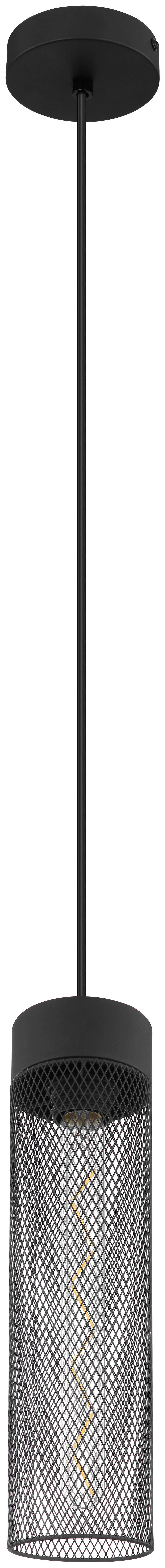 GLOBO Pendelleuchte mattschwarz Metall H/D: ca. 120x10 cm E27 1 Brennstellen HANS - mattschwarz (10,00/120,00cm) - GLOBO