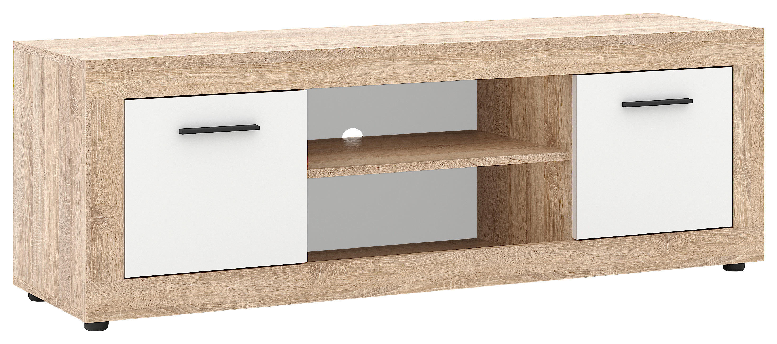 TV-Lowboard LUNA 2D Eiche Sonoma Nachbildung weiß matt B/H/T: ca. 140x40x40 cm LUNA 2D - Eiche/weiß (140,00/40,00/40,00cm) - WIPMEB